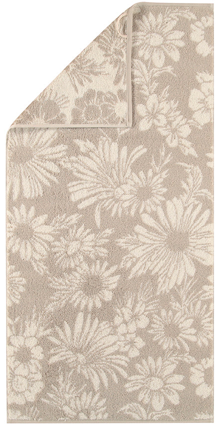 Two Tone Floral Towel - Sand