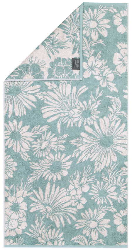 Two Tone Floral Towel - Blue