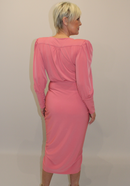 Soft Shoulder Dress - Rose