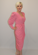 Soft Shoulder Dress - Rose