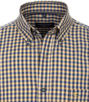 Long Sleeve Button Down Check Shirt - Yellow