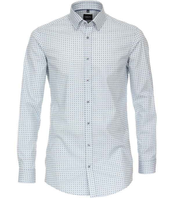 Long Sleeve Body Fit Plain Shirt - Blue