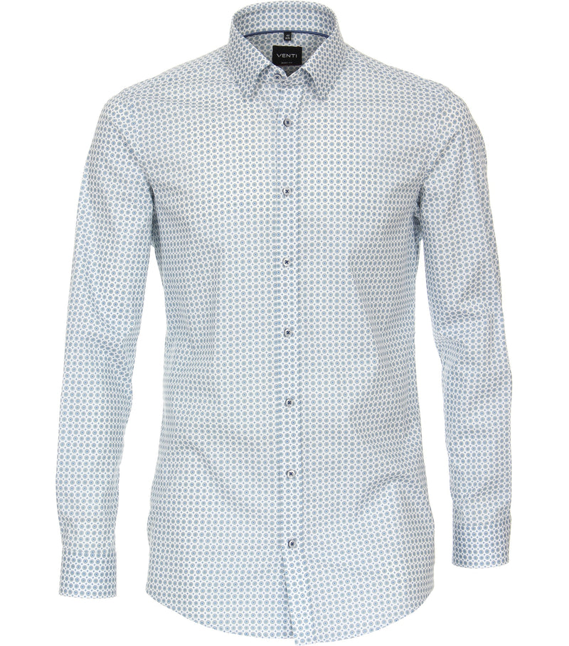 Long Sleeve Body Fit Plain Shirt - Blue