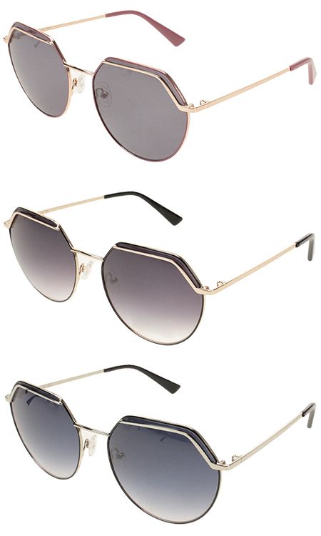 Metal Brow Sunglasses - Silver