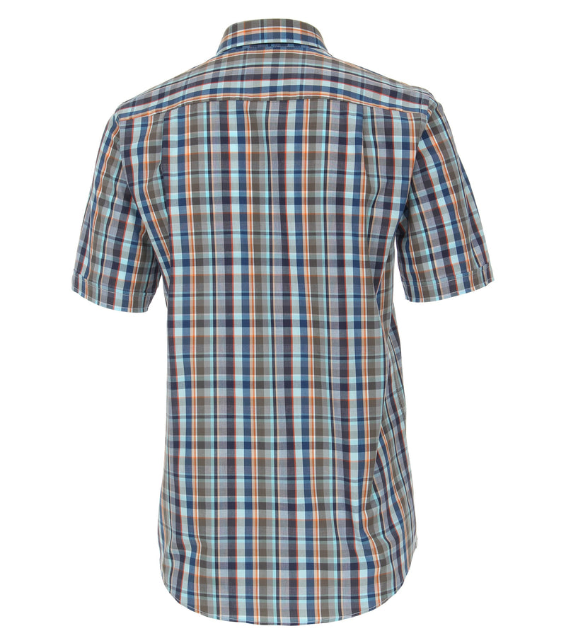 Short Sleeve Check Shirt - Light Blue