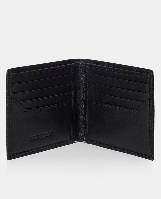 Leather Bi-Fold Wallet - Black