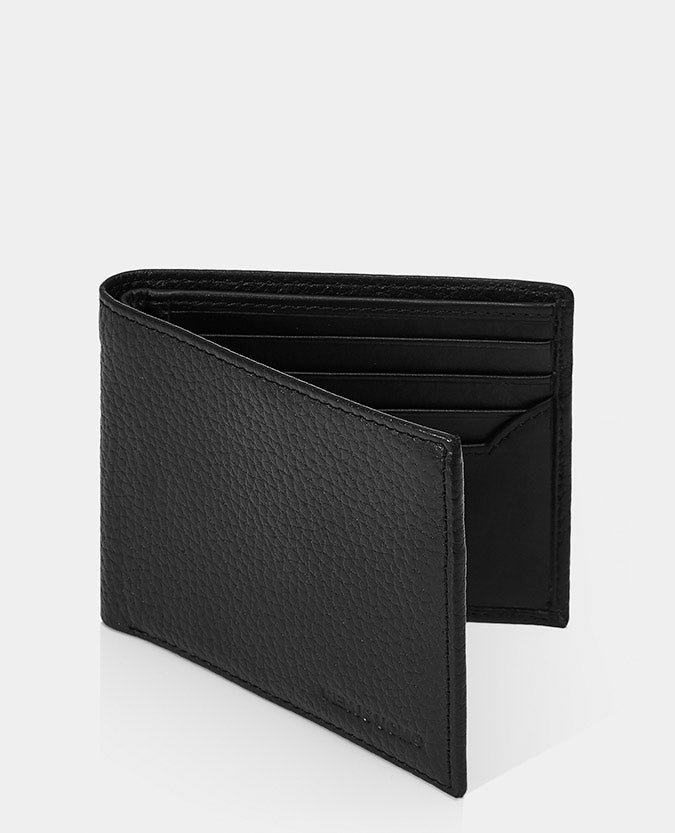 Leather Bi-Fold Wallet - Black