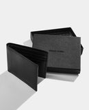 Leather Bi-Fold Wallet - Black