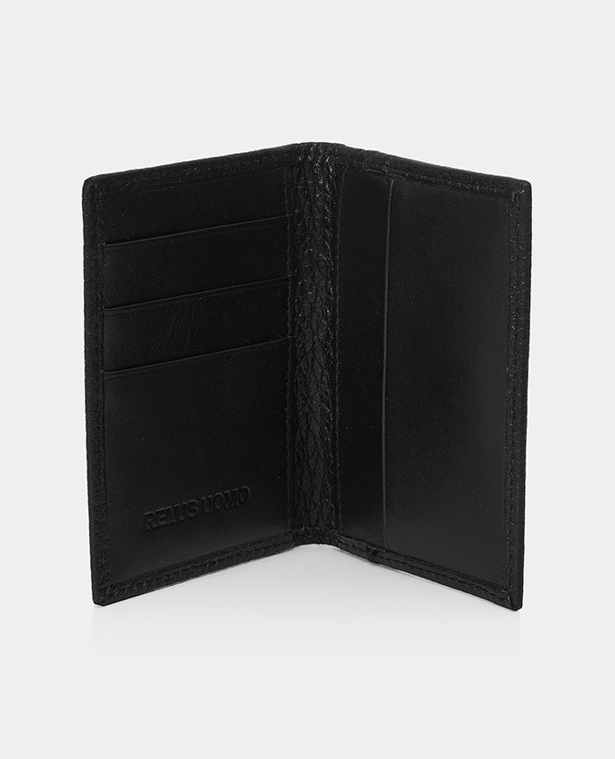 Leather Bi-Fold Cardholder - Black