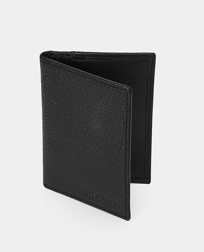 Leather Bi-Fold Cardholder - Black