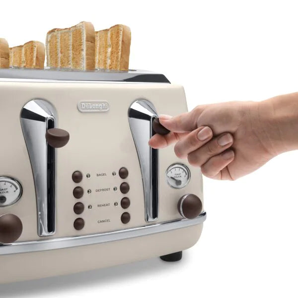 Icona Vintage 4-Slice Toaster - Beige