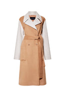 Arli Colour-Block Coat - Dove Grey/camel