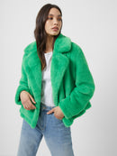 Buona Faux Fur Short Jacket - Island Green