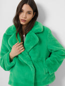 Buona Faux Fur Short Jacket - Island Green