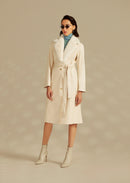 Etta Vegan Leather Coat - Classic Cream