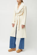 Etta Vegan Leather Coat - Classic Cream