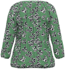 3/4 Sleeve Print Blouse - Green