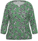3/4 Sleeve Print Blouse - Green