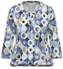 3/4 Sleeve Print Blouse - Royal