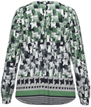 Long Sleeve Print Blouse - Green