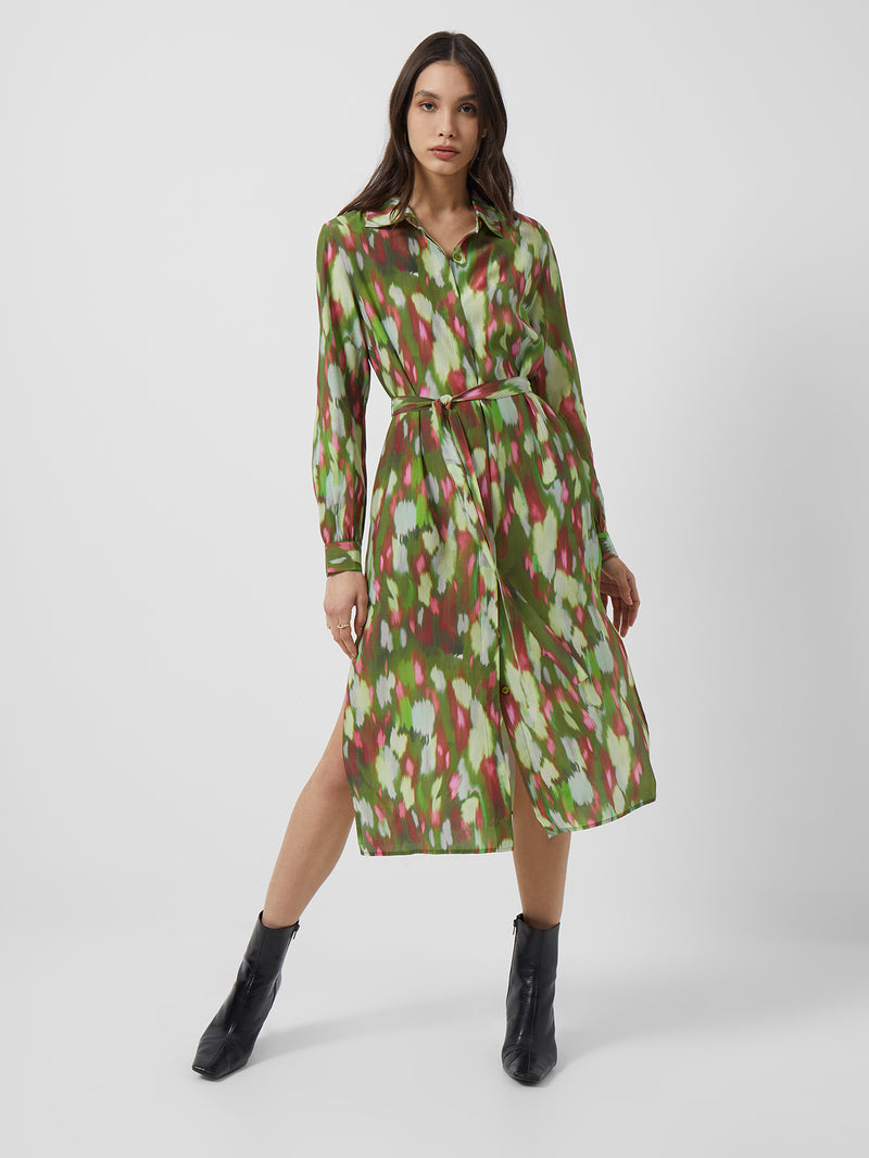 Innes Delphine Shirt Dress - Algae Green