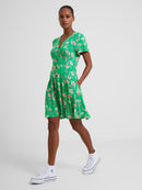 Camille V Neck Dress - Poise Green