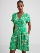 Camille V Neck Dress - Poise Green