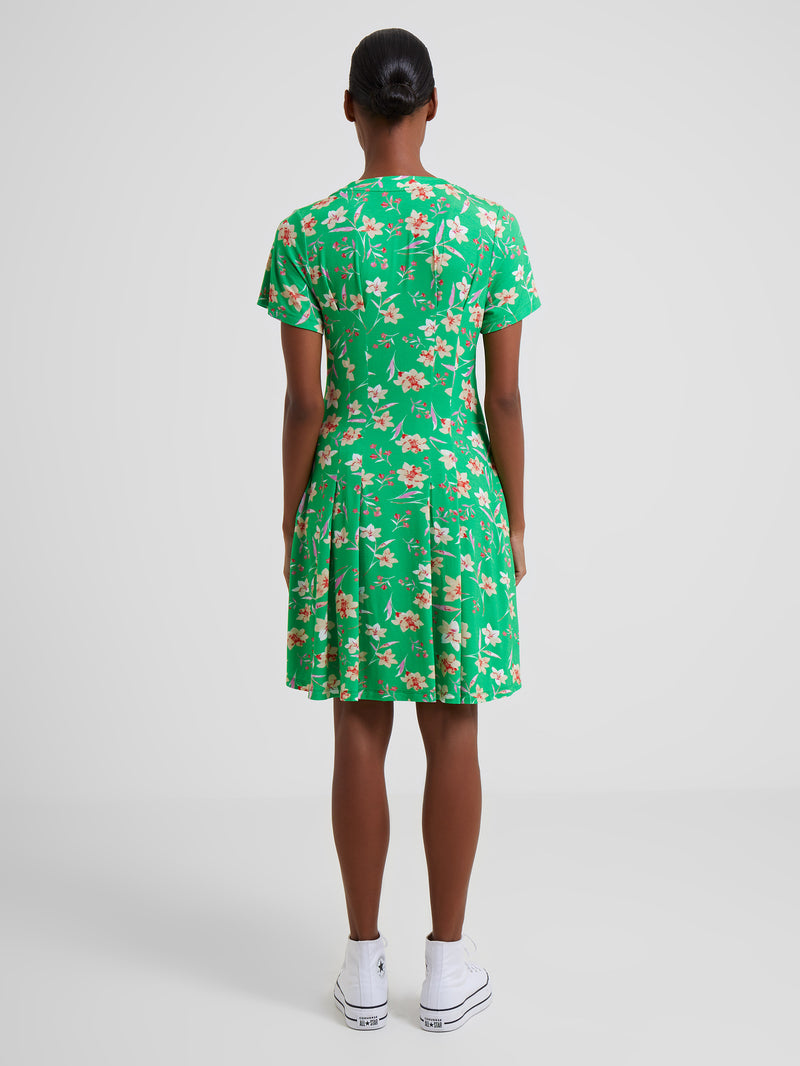 Camille V Neck Dress - Poise Green