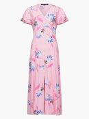 Eugie V Neck Dress - Sea Pink