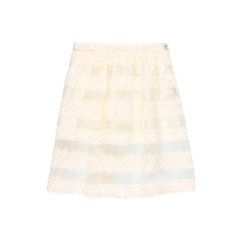 Embroidered Tulle Skirt - Ivory