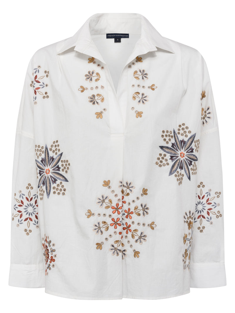 Ezan Rhodes Popover Shirt - White