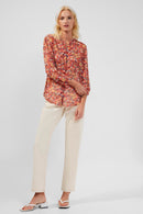Blossom Crinkle Shirt - Hibiscus