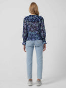 Gloria Ruffle Top - Indigo