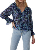 Gloria Ruffle Top - Indigo