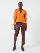 Crepe V-neck Blouse - Chalk Pink