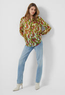 Innes Crinkle Collarless Shirt - Algae Green