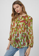 Innes Crinkle Collarless Shirt - Algae Green