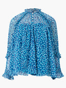Hallie Frill Top - Mosaic Blue