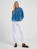 Hallie Frill Top - Mosaic Blue