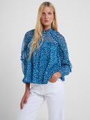 Hallie Frill Top - Mosaic Blue