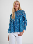 Hallie Frill Top - Mosaic Blue