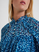 Hallie Frill Top - Mosaic Blue