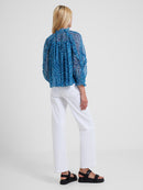 Hallie Frill Top - Mosaic Blue