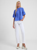 Crepe Tuck Shirt - Baja Blue