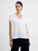 Crepe Shoulder Top - Summer White
