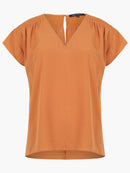 Crepe Shoulder Top - Honey Bronze