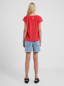 Crepe Shoulder Top - Bittersweet