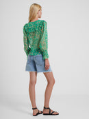 Camille Crinkle Top - Poise Green