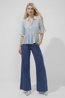 Diana Dobbie Pintuck Shirt - Blue