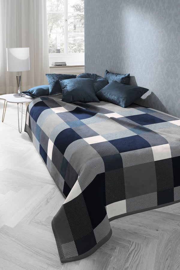 Cotton Home Stage Blue Throw - 150x200cm